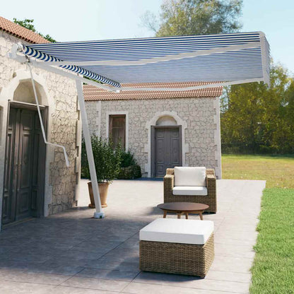Tenda Retrattile Automatica con Palo 400x350 cm Arancio Marrone - homemem39