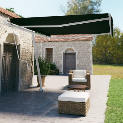 Tenda Sole Retrattile Automatica con Palo 400x350 cm Antracite