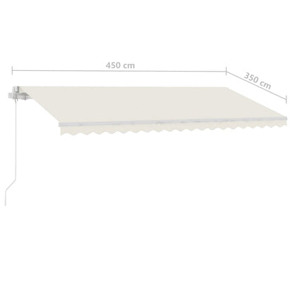 Tenda da Sole Retrattile Manuale LED 450x350 cm Crema