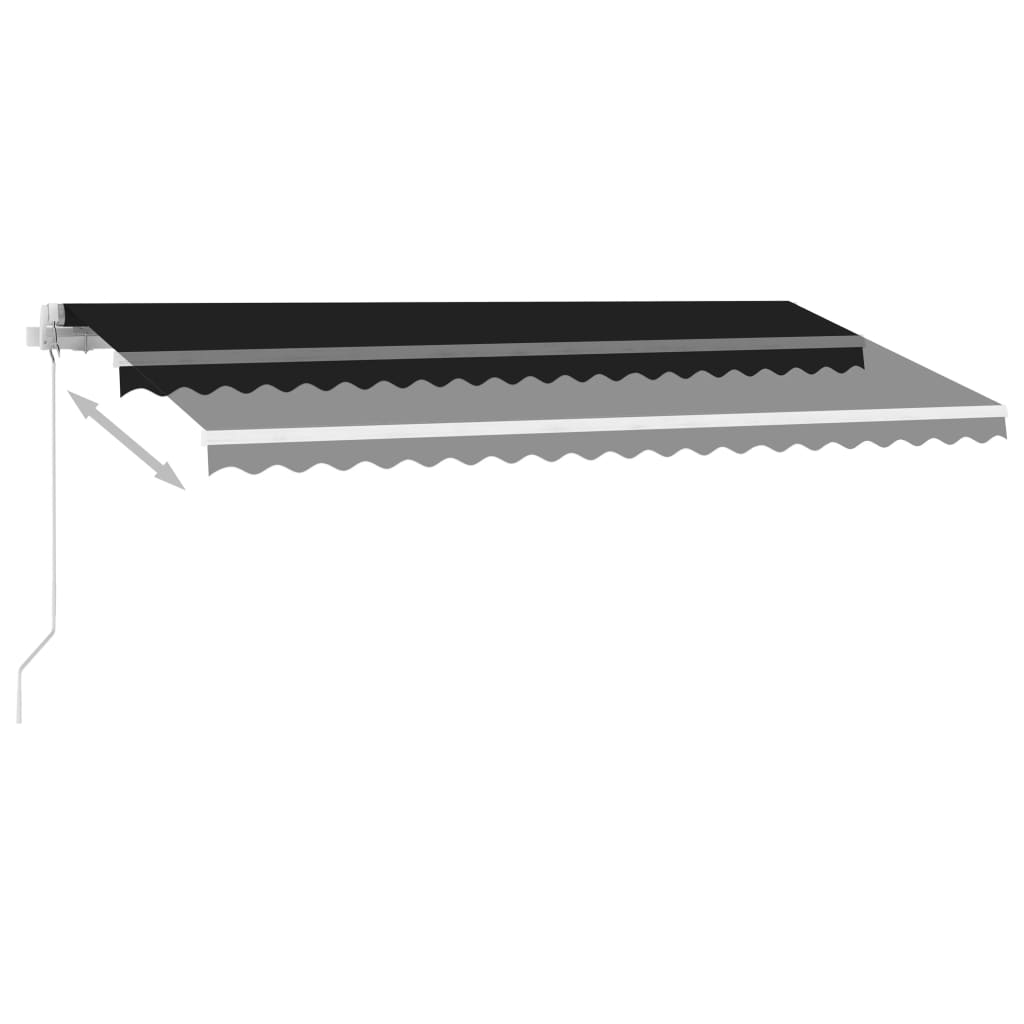 Tenda da Sole Retrattile Manuale LED 450x350 cm Antracite - homemem39