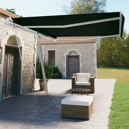 Tenda Sole Retrattile Automatica con Palo 450x350 cm Antracite - homemem39