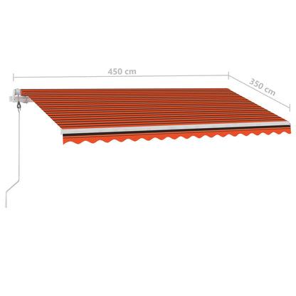 Tenda da Sole Autoportante Automatica 450x350cm Arancio Marrone - homemem39