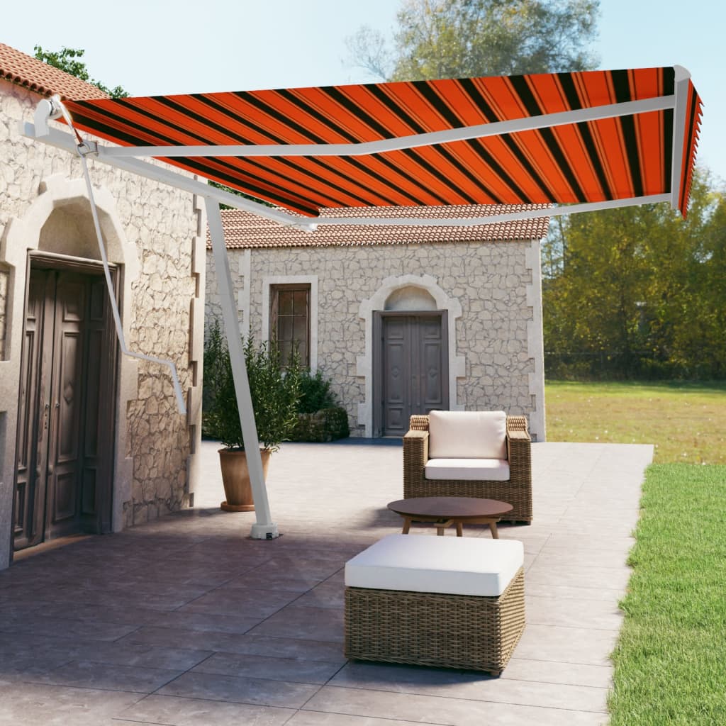 Tenda da Sole Autoportante Automatica 450x350cm Arancio Marrone - homemem39