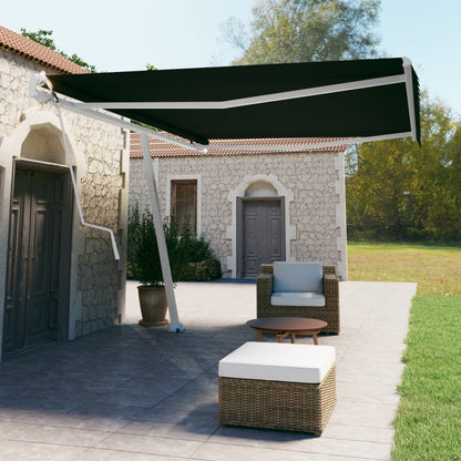 Tenda Sole Retrattile Automatica con Palo 500x350 cm Antracite