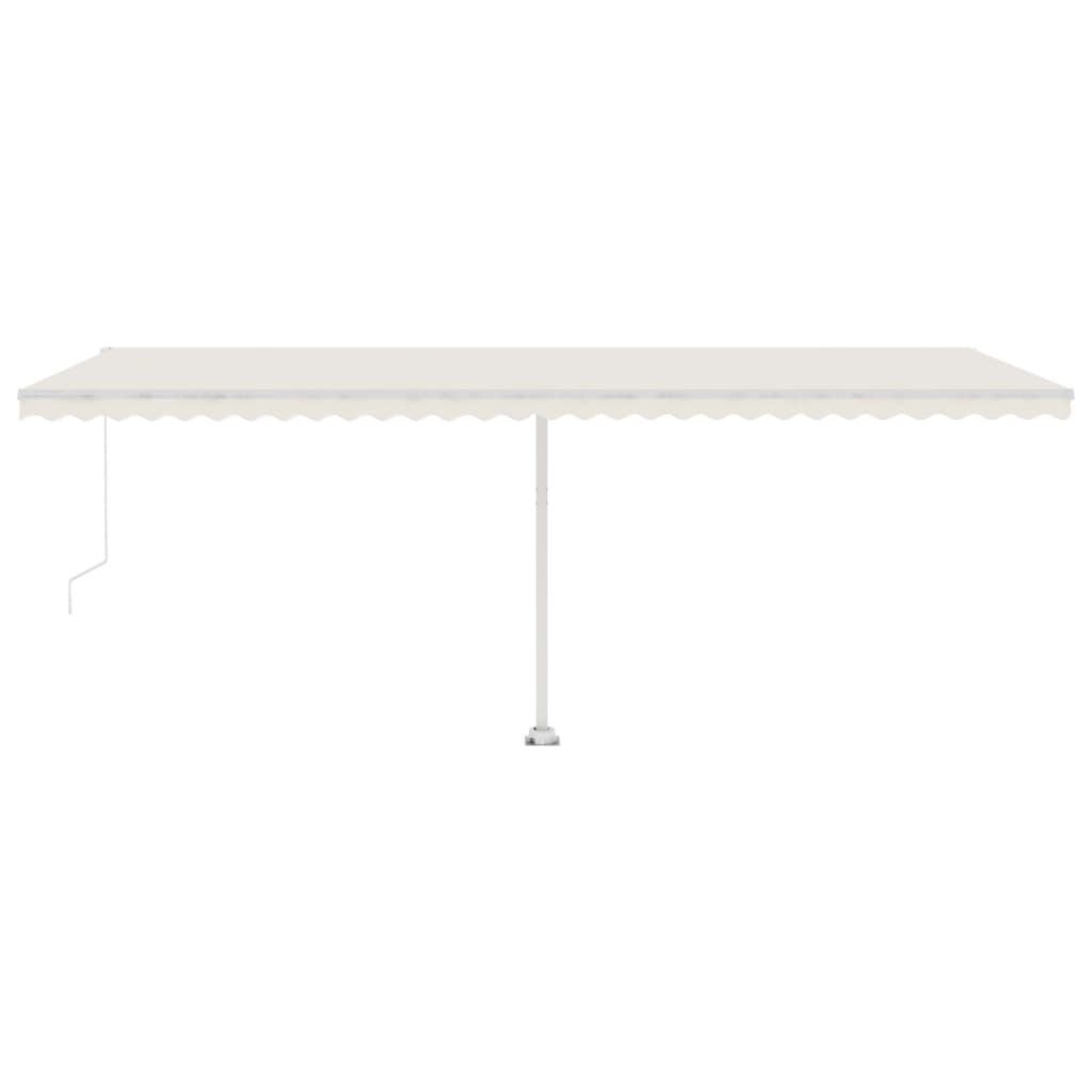 Tenda da Sole Retrattile Manuale con LED 600x350 cm Crema