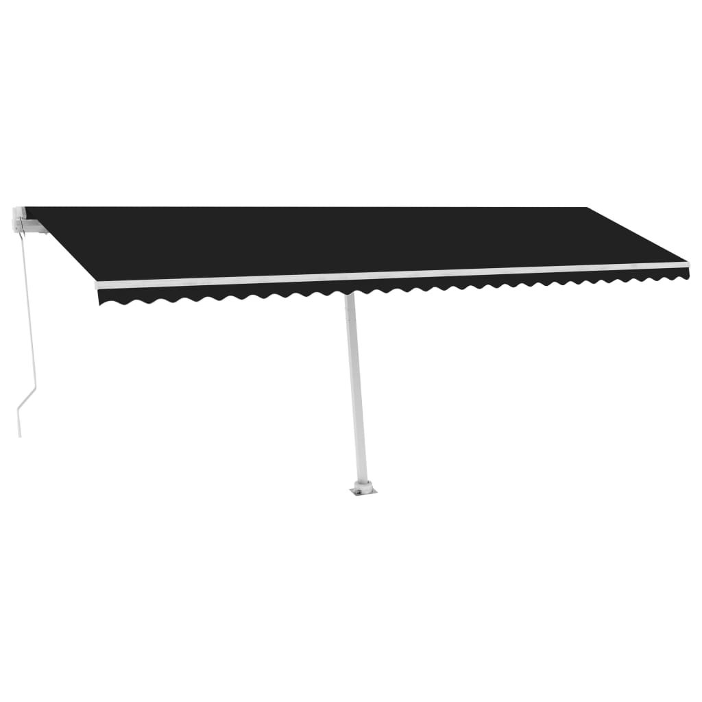 Tenda da Sole Retrattile Manuale con LED 600x350 cm Antracite - homemem39