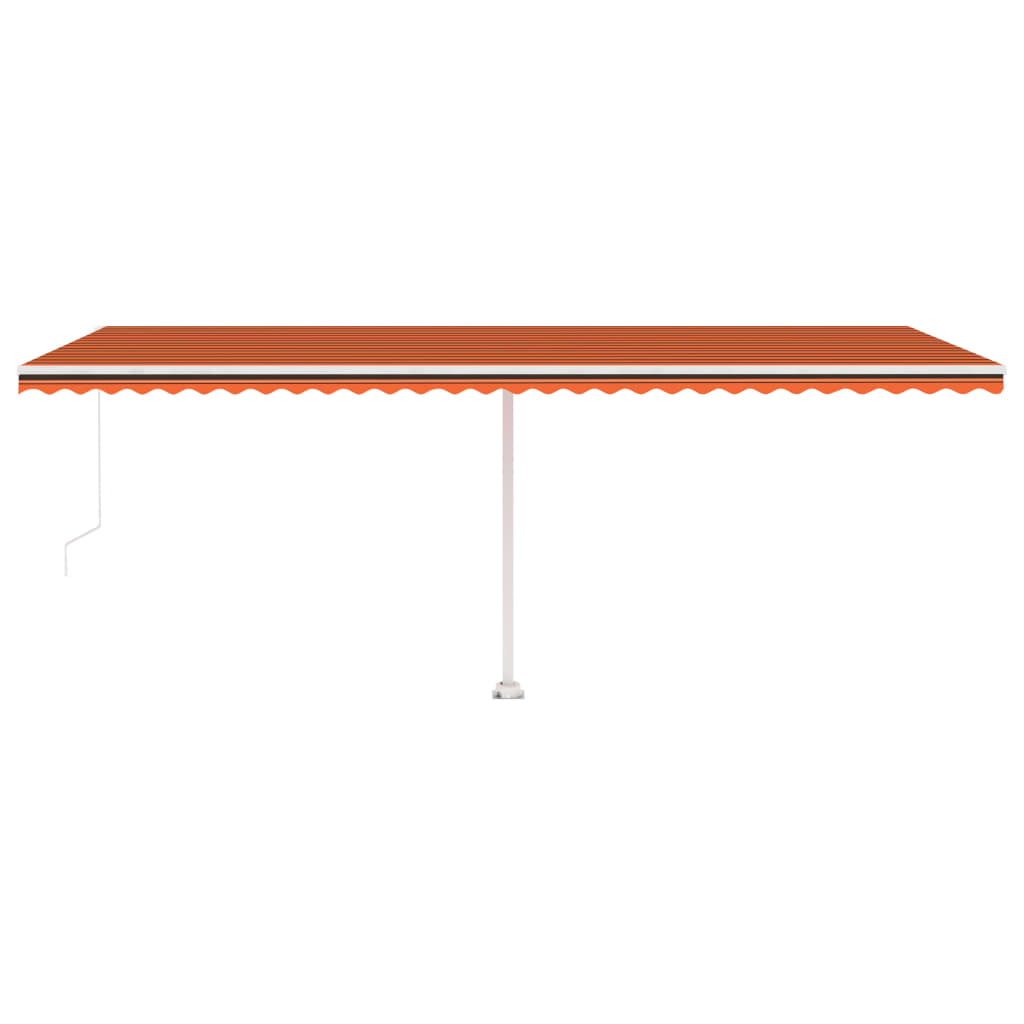 Tenda da Sole Retrattile Manuale LED 600x350 cm Arancio Marrone - homemem39