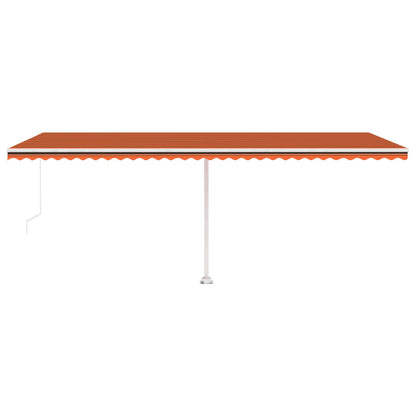 Tenda da Sole Retrattile Manuale LED 600x350 cm Arancio Marrone - homemem39