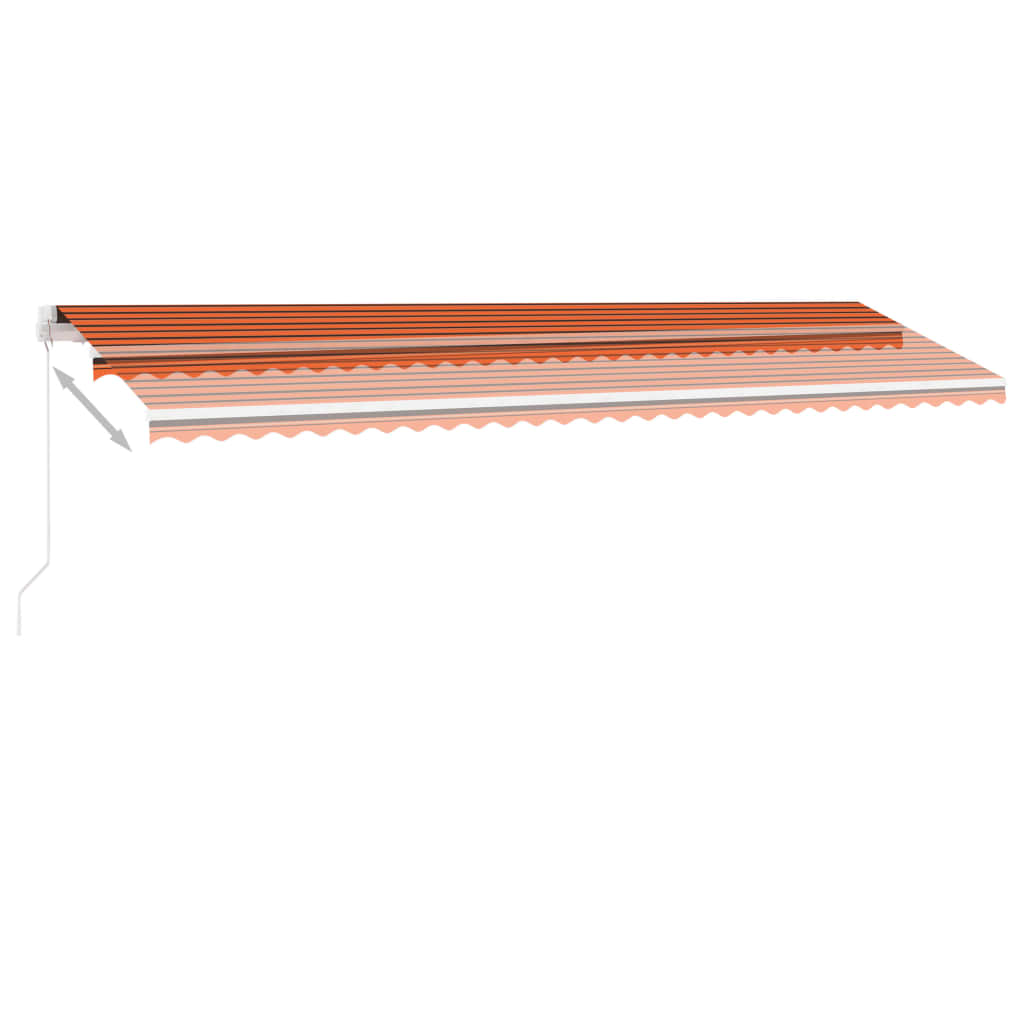 Tenda da Sole Retrattile Manuale LED 600x350 cm Arancio Marrone - homemem39