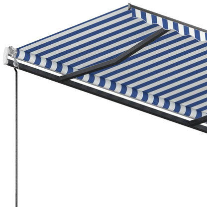 Tenda da Sole Retrattile Manuale 300x250 cm Blu e Bianca