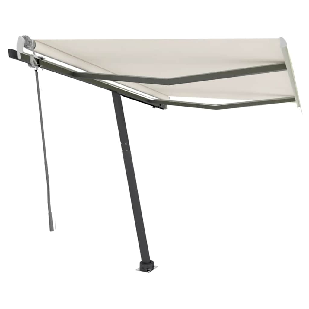 Tenda da Sole Retrattile Manuale con LED 300x250 cm Crema - homemem39