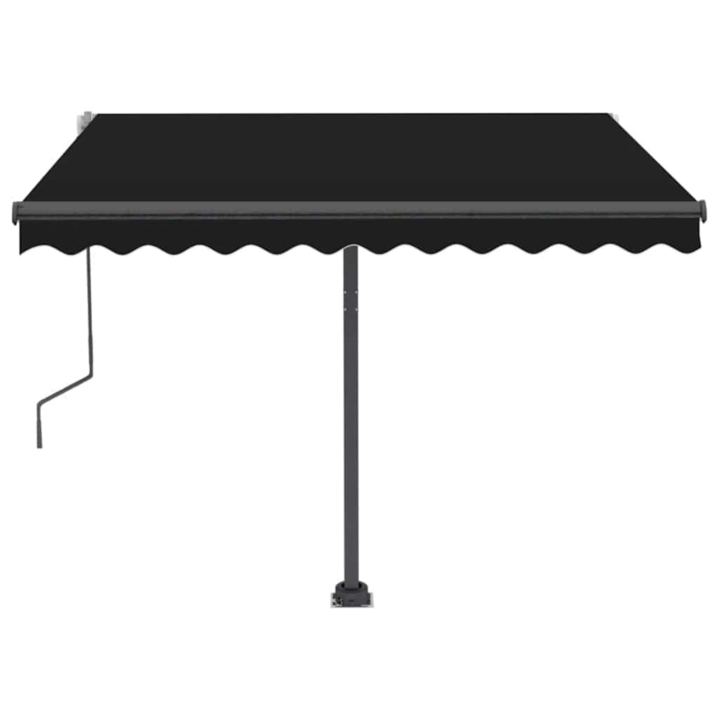 Tenda da Sole Retrattile Manuale con LED 300x250 cm Antracite - homemem39