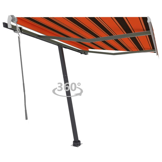 Tenda da Sole Retrattile Manuale 350x250 cm Arancione e Marrone