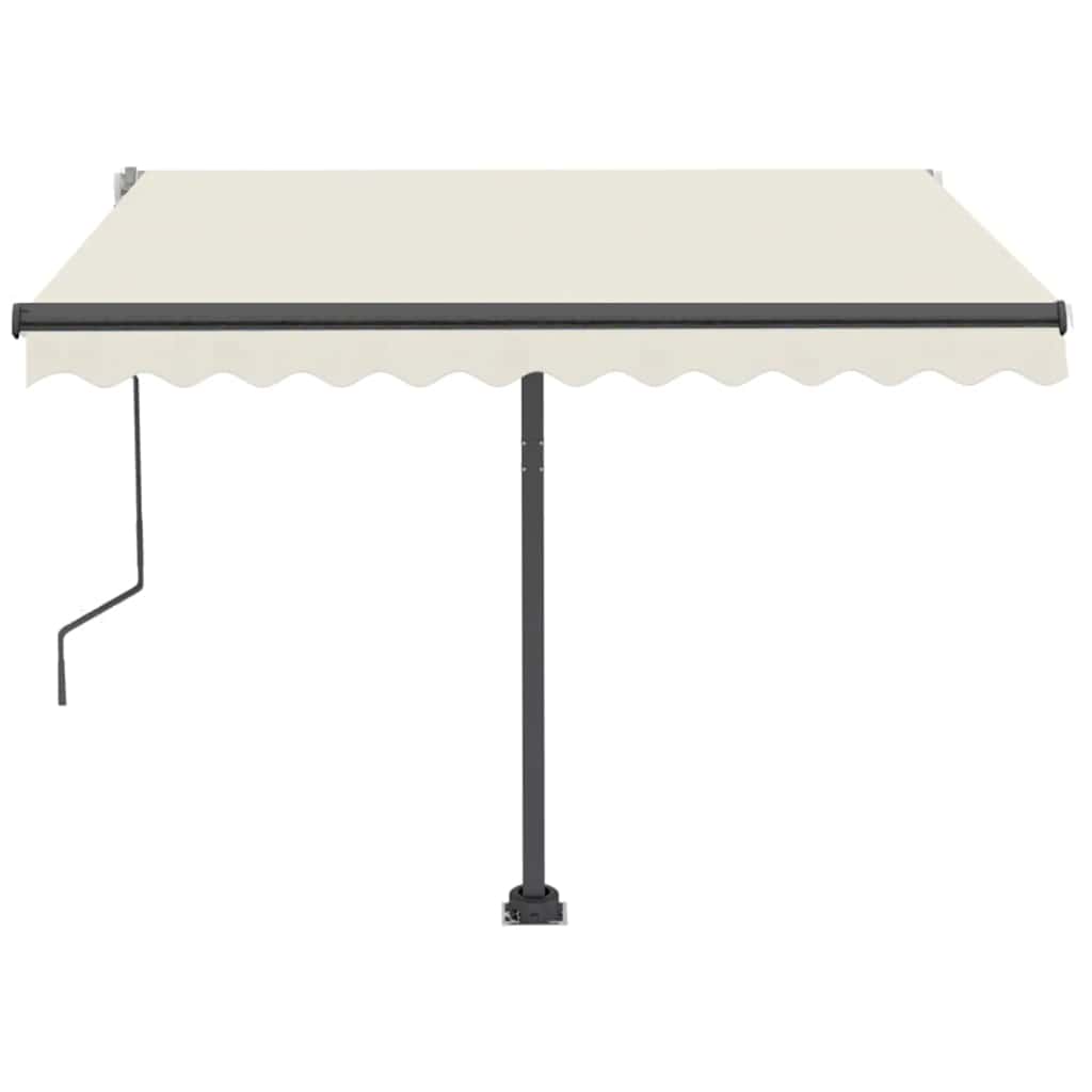 Tenda da Sole Retrattile Manuale con LED 350x250 cm Crema - homemem39