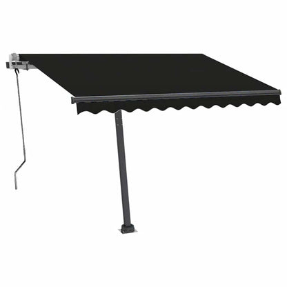 Tenda da Sole Retrattile Manuale con LED 300x250 cm Antracite - homemem39