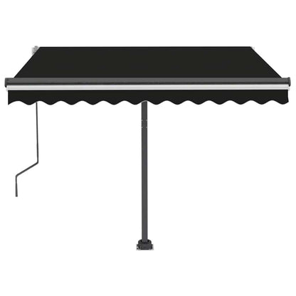 Tenda da Sole Retrattile Manuale con LED 300x250 cm Antracite - homemem39
