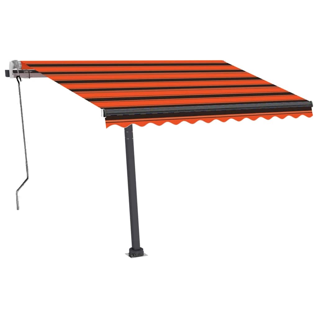 Tenda da Sole Retrattile con LED 350x250 cm Arancione e Marrone - homemem39