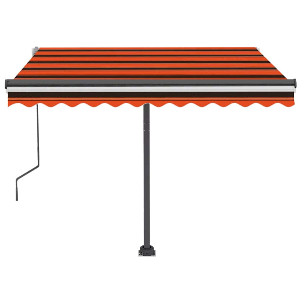 Tenda da Sole Retrattile con LED 350x250 cm Arancione e Marrone - homemem39
