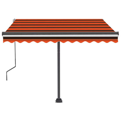 Tenda da Sole Retrattile con LED 350x250 cm Arancione e Marrone - homemem39