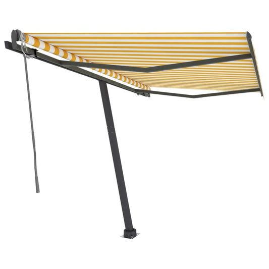Tenda da Sole Autoportante Automatica 350x250 cm Gialla Bianca - homemem39