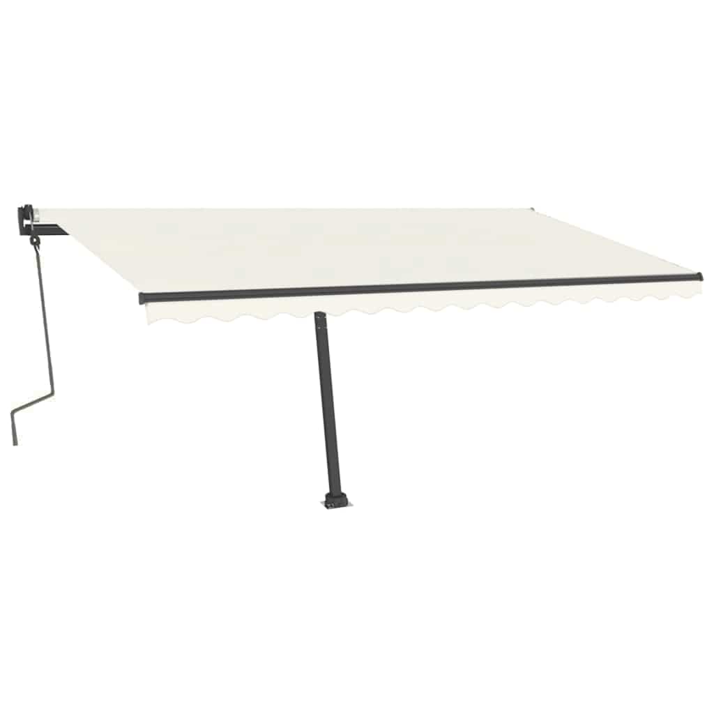 Tenda Sole Retrattile Manuale Autoportante 400x300 cm Crema - homemem39