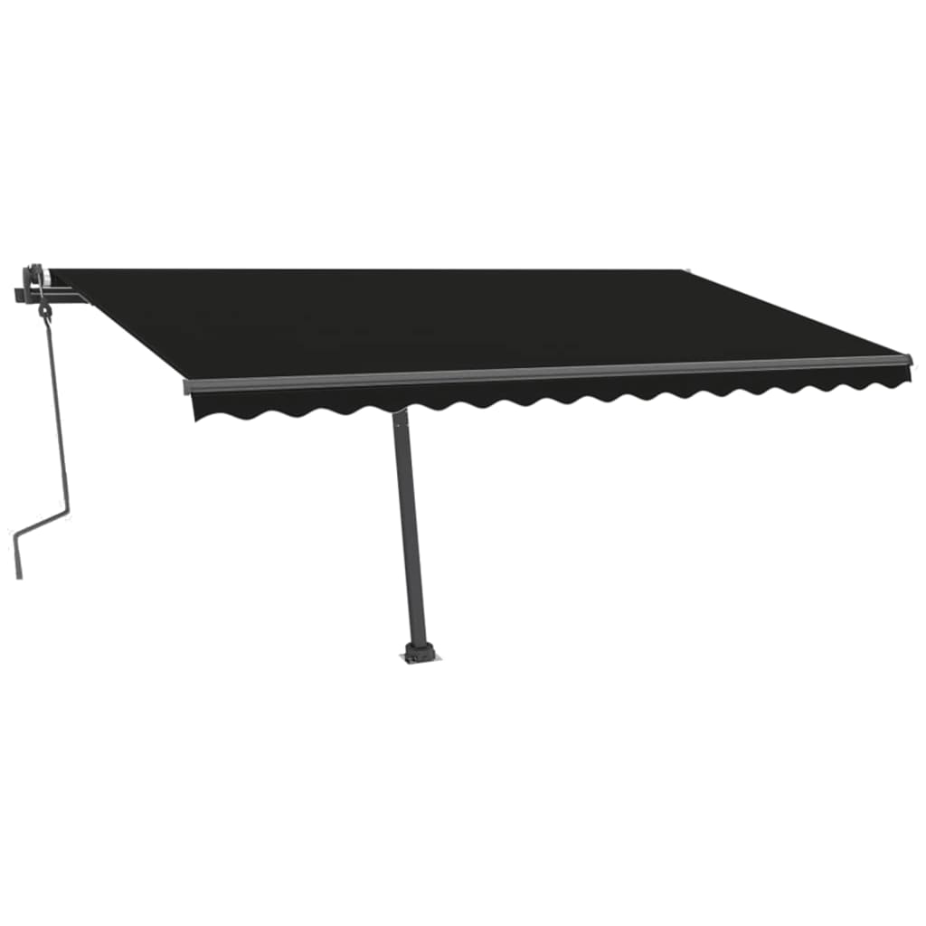Tenda da Sole Retrattile Manuale con Palo 400x300 cm Antracite