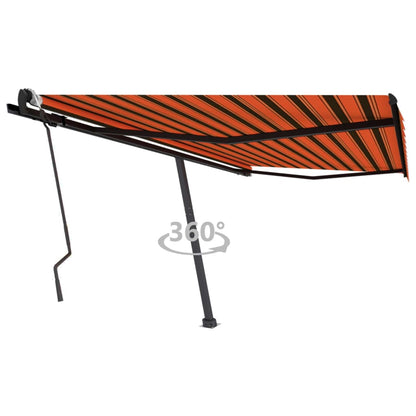 Tenda da Sole Manuale con Palo 400x300 cm Arancione/Marrone - homemem39