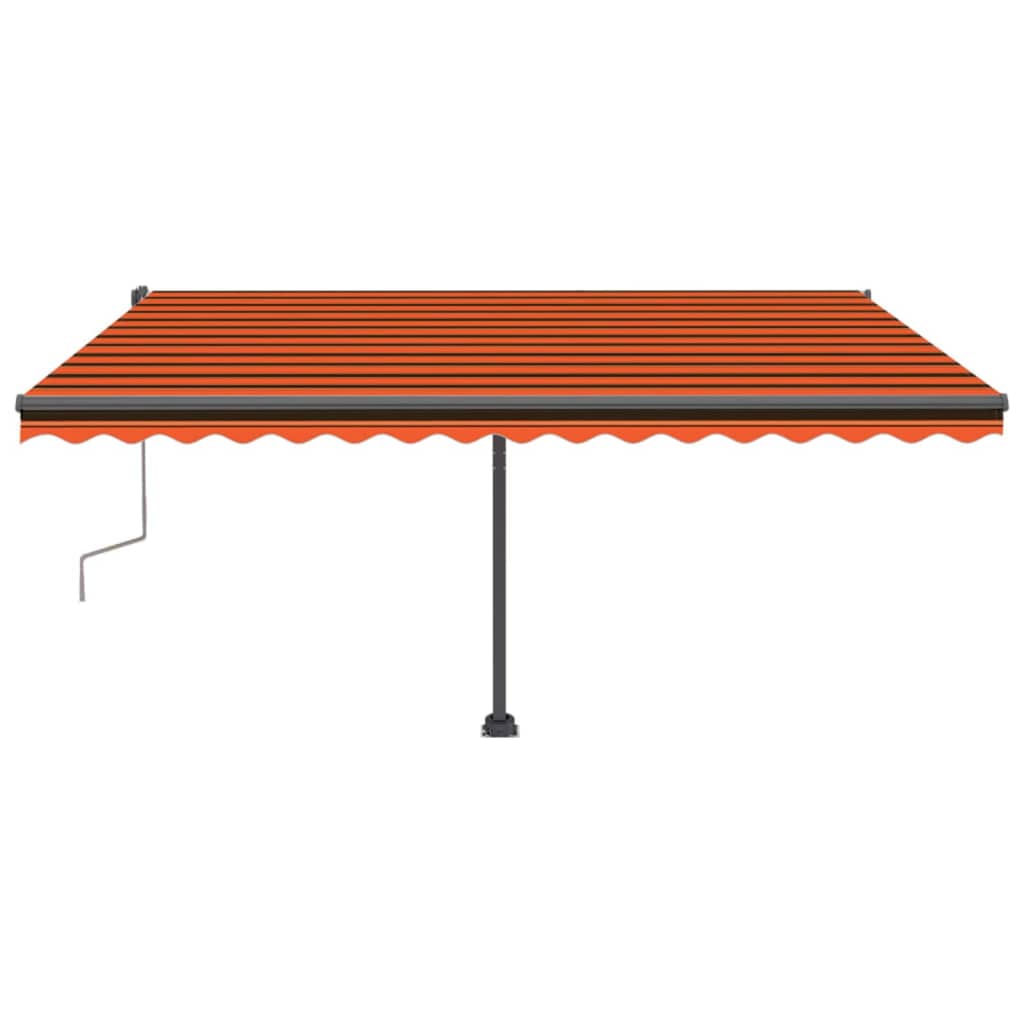 Tenda da Sole Manuale con Palo 400x300 cm Arancione/Marrone - homemem39