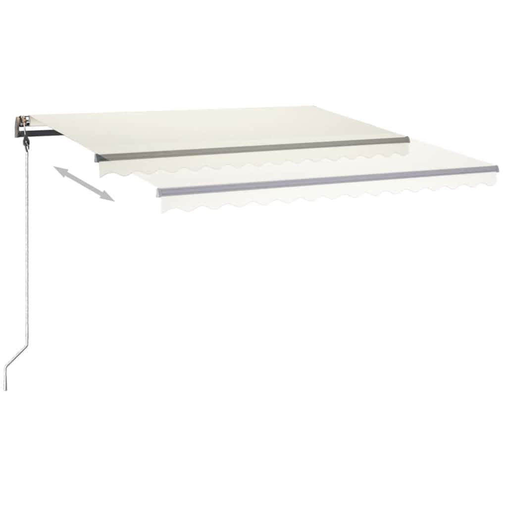 Tenda da Sole Retrattile Manuale con LED 400x300 cm Crema - homemem39