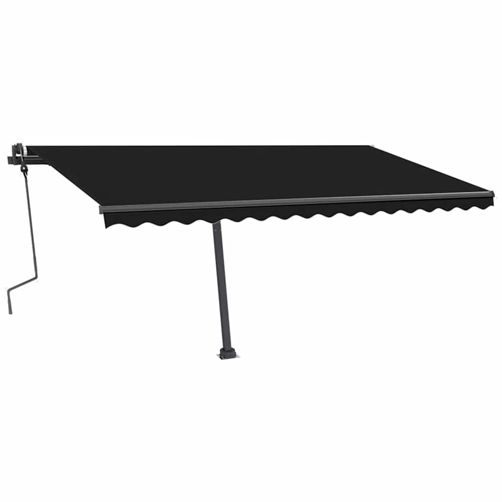 Tenda da Sole Retrattile Manuale con LED 450x300 cm Antracite - homemem39