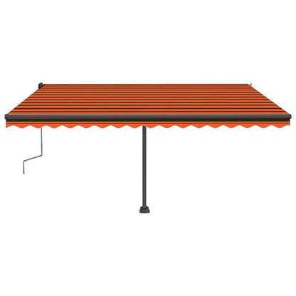 Tenda da Sole Retrattile Manuale LED 450x300 cm Arancio Marrone - homemem39