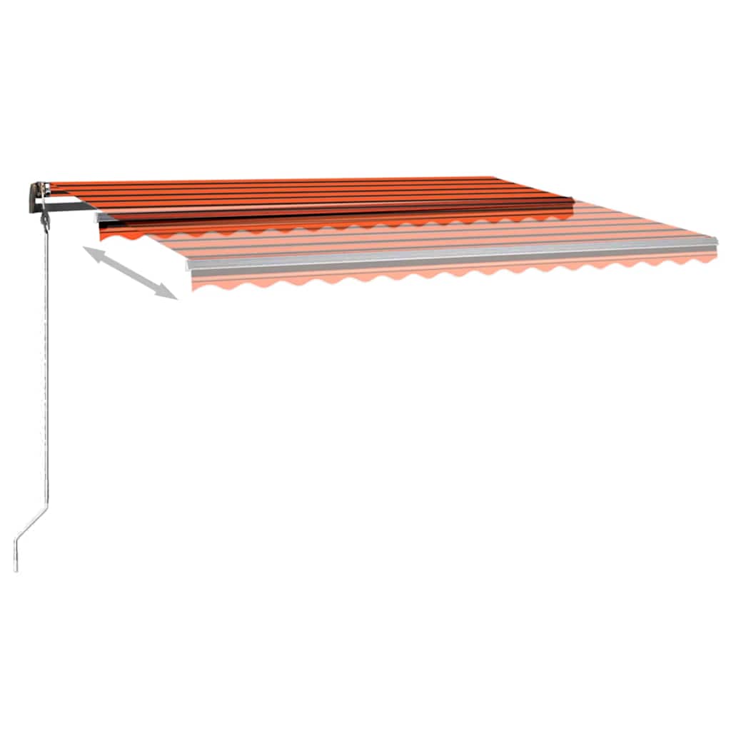 Tenda da Sole Retrattile Manuale LED 450x300 cm Arancio Marrone - homemem39