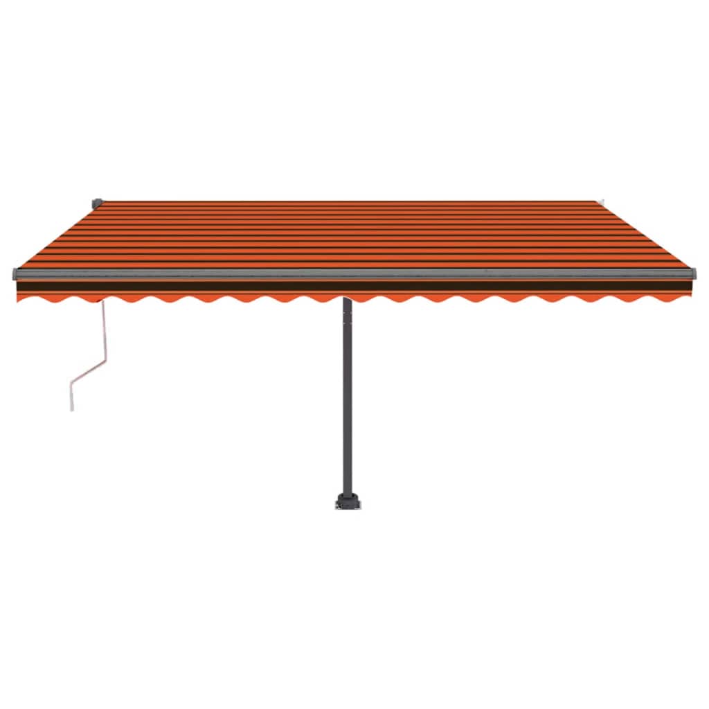 Tenda Retrattile Automatica con Palo 450x300 cm Arancio Marrone - homemem39
