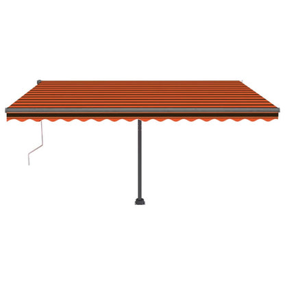 Tenda Retrattile Automatica con Palo 450x300 cm Arancio Marrone - homemem39