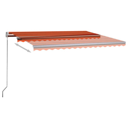 Tenda Retrattile Automatica con Palo 450x300 cm Arancio Marrone - homemem39