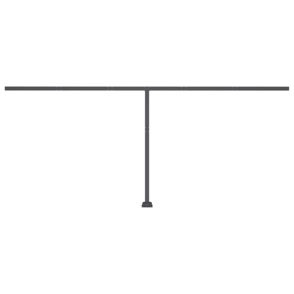 Tenda da Sole Retrattile Manuale con LED 500x300cm Blu e Bianca - homemem39