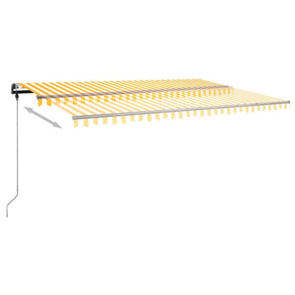 Tenda da Sole Retrattile Manuale LED 500x300 cm Gialla Bianca - homemem39