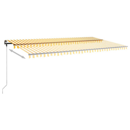 Tenda da Sole Autoportante Manuale 600x300 cm Gialla Bianca - homemem39