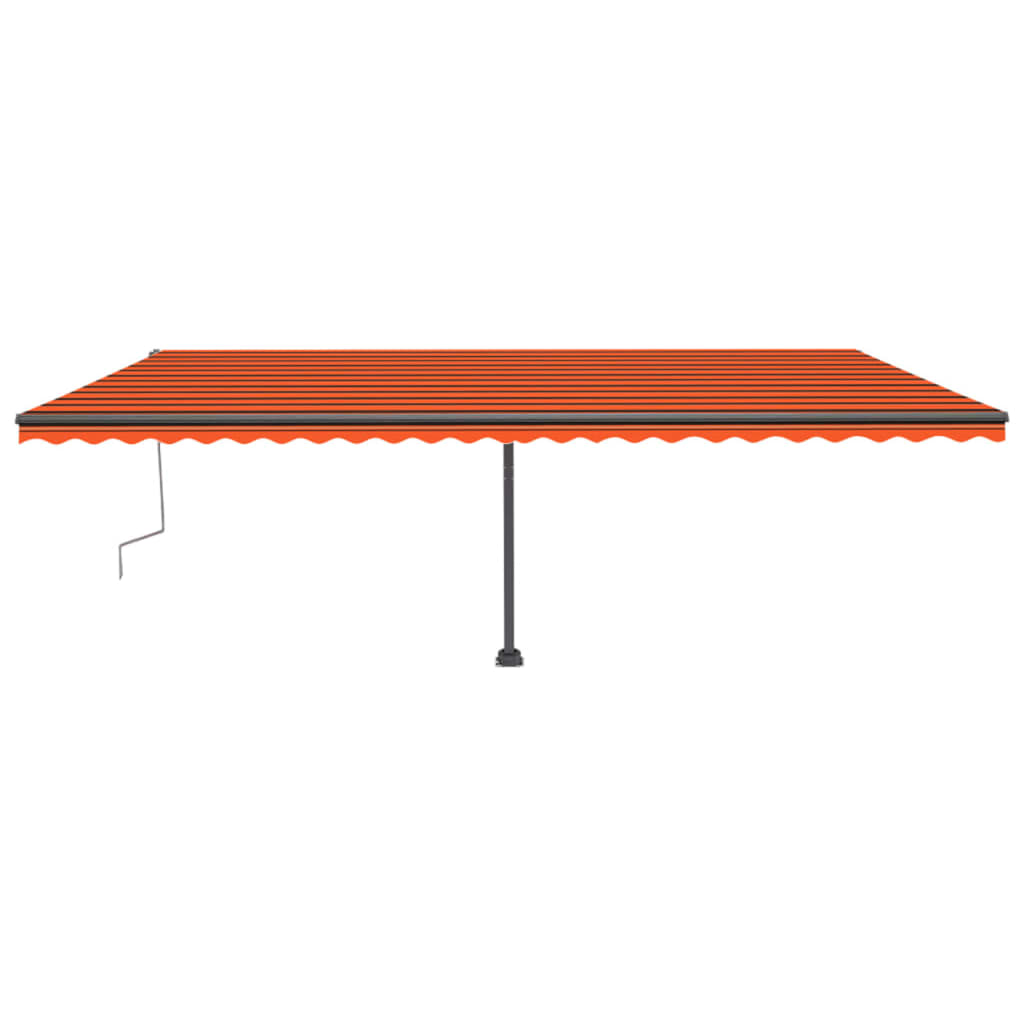 Tenda da Sole Retrattile Manuale LED 600x300 cm Arancio Marrone - homemem39