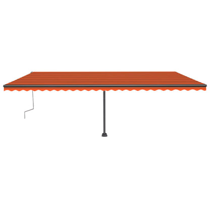Tenda da Sole Retrattile Manuale LED 600x300 cm Arancio Marrone - homemem39
