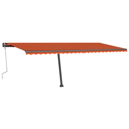 Tenda da Sole Retrattile Manuale LED 600x300 cm Arancio Marrone - homemem39