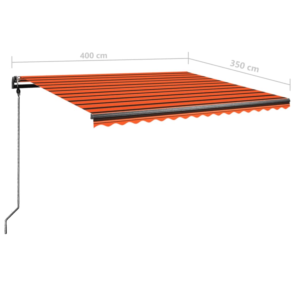 Tenda da Sole Autoportante Manuale 400x350 cm Arancione Marrone - homemem39