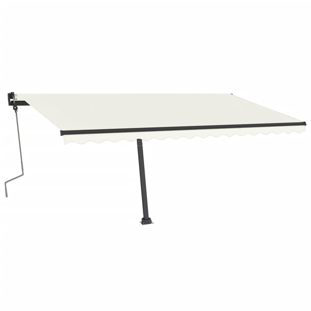 Tenda da Sole Retrattile Manuale con LED 400x350 cm Crema - homemem39