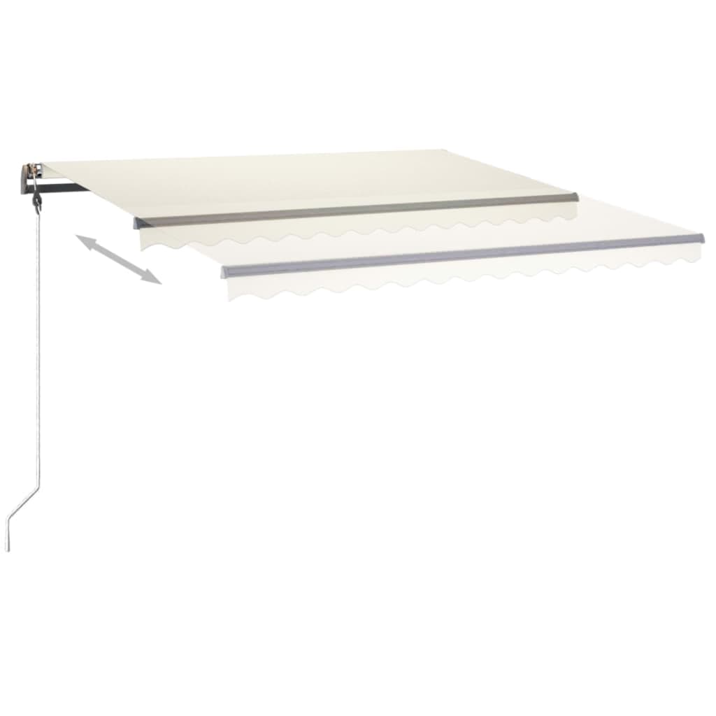 Tenda da Sole Retrattile Manuale con LED 400x350 cm Crema - homemem39