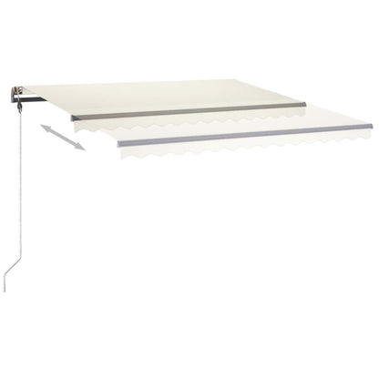 Tenda da Sole Retrattile Manuale con LED 400x350 cm Crema - homemem39