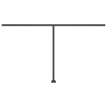 Tenda Retrattile Manuale con Palo 450x350 cm Arancione Marrone - homemem39