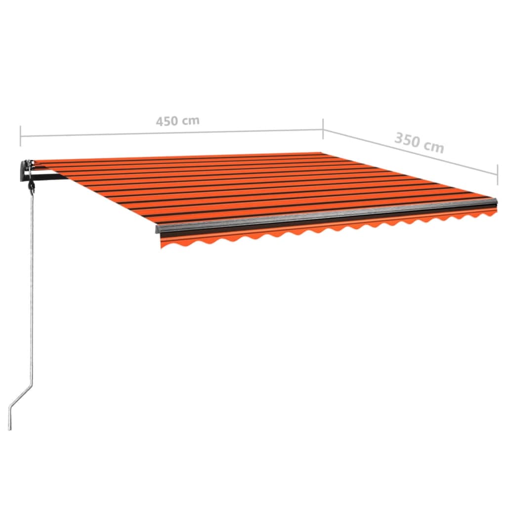 Tenda da Sole Autoportante Manuale 450x350cm Arancione Marrone - homemem39
