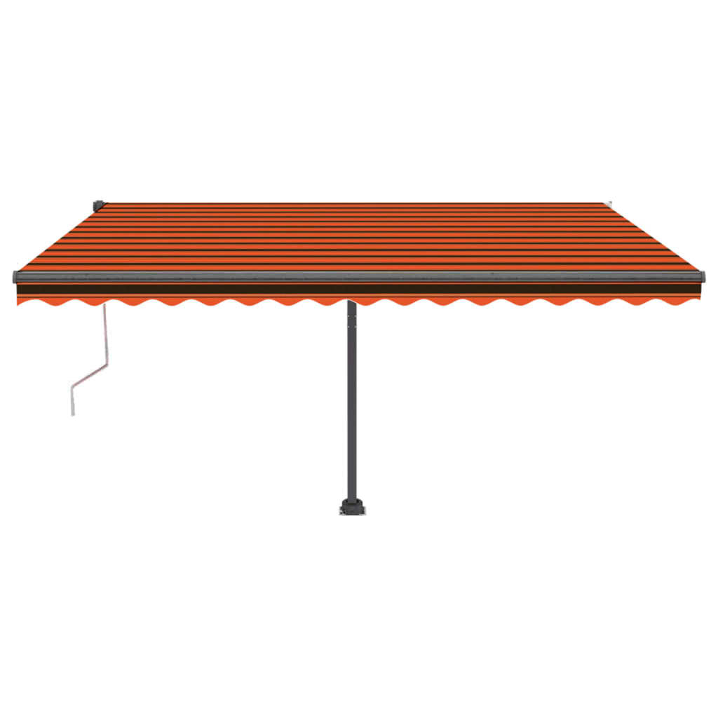 Tenda Automatica Sensore Vento e LED 450x350 cm Arancio Marrone - homemem39