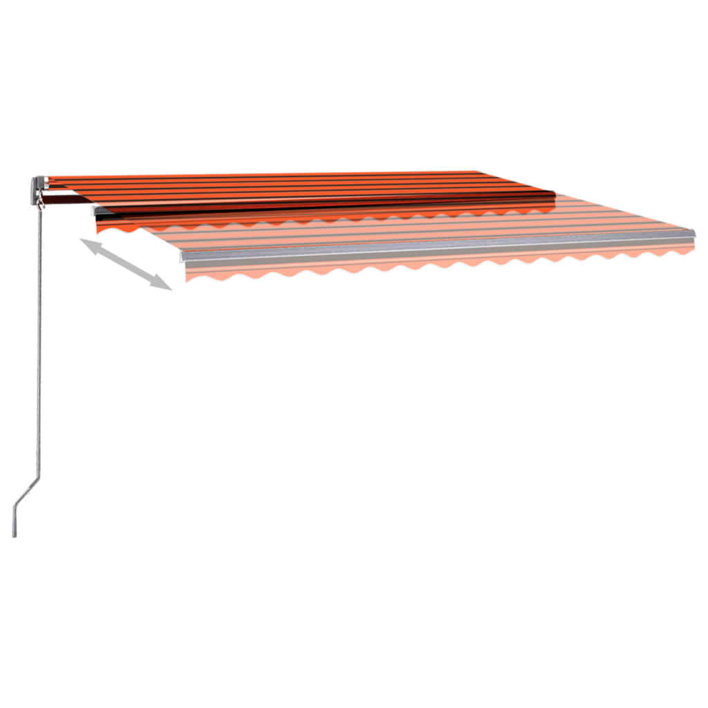 Tenda Automatica Sensore Vento e LED 450x350 cm Arancio Marrone - homemem39