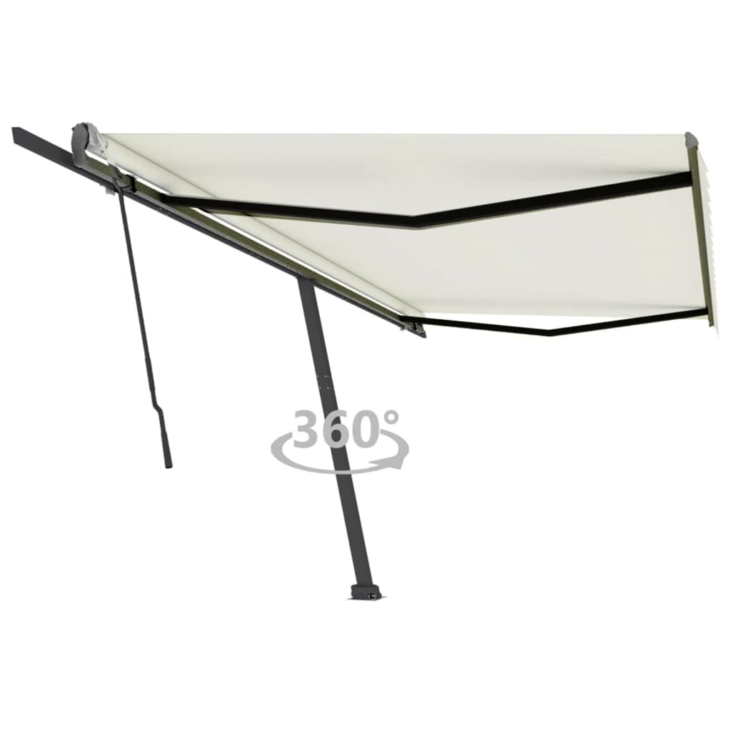 Tenda da Sole Manuale Autoportante 500x350 cm Crema - homemem39